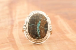Genuine Boulder Turquoise Sterling Silver Ring